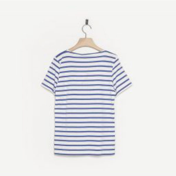 Camiseta unisex azul rayada